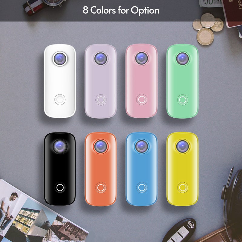 SJCAM C100 Mini Action Camera 1080P/30fps Digital Video Camera 30M Waterproof Magnetic Body Built-in Battery WiFi Connection APP Sharing with Waterproof Case Back Clip Lanyard - Image 2