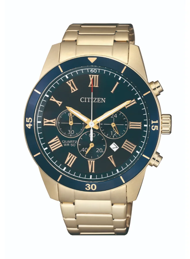 سيتيزن Men's Stainless Steel with Rose Gold Plating  Quartz Chronograph Watch AN8169-58L - 44 mm
