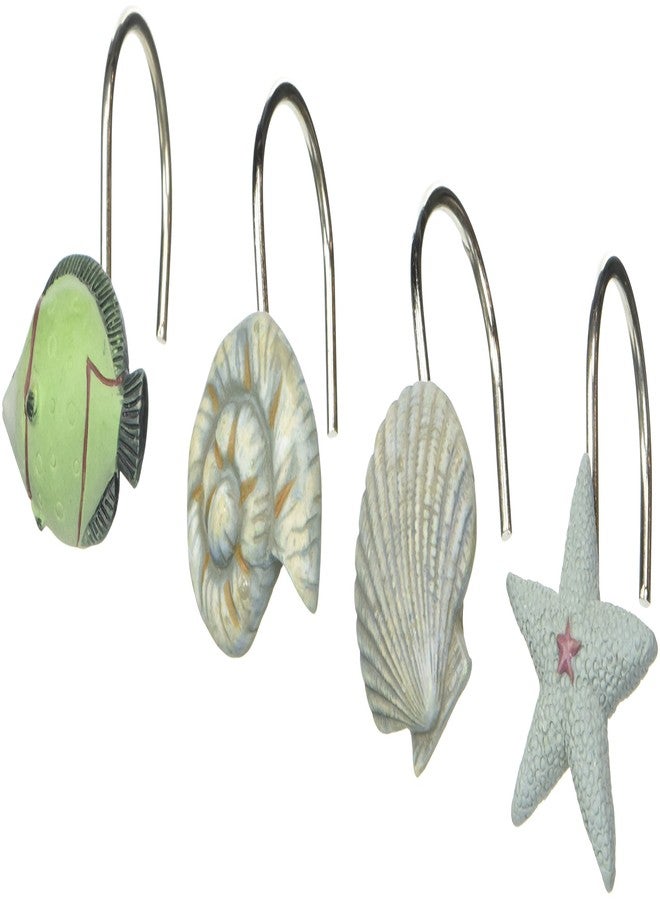 Carnation PHP-OC Oceanic Resin Shower Curtain Hooks, Blue