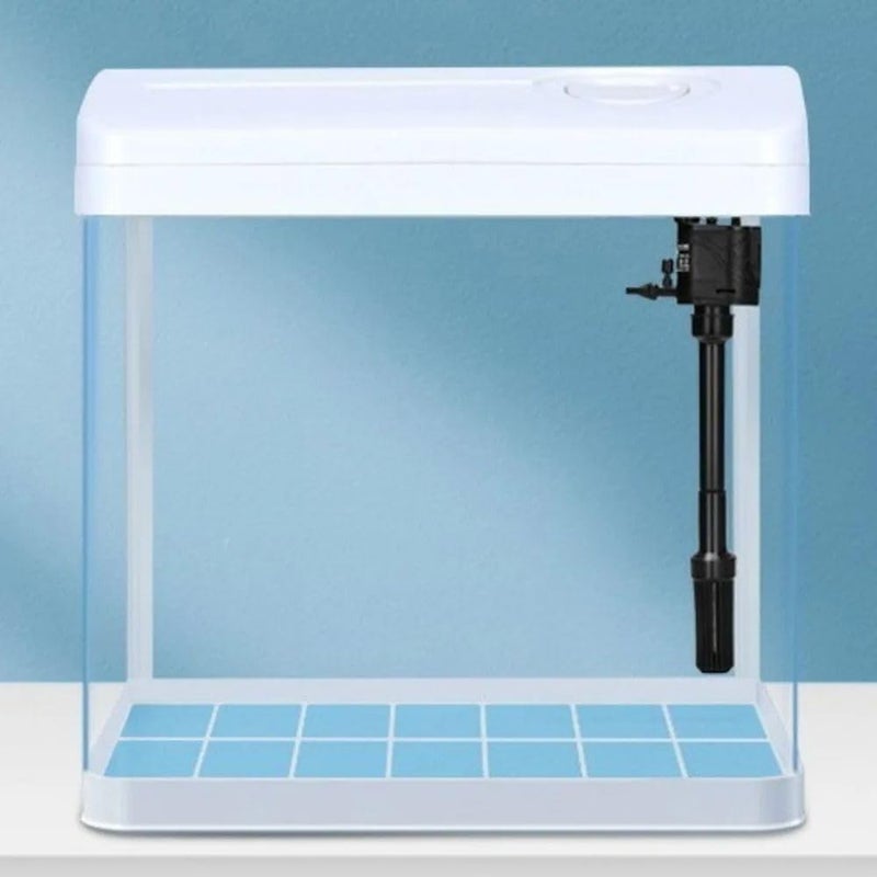 FITTO Aquarium - White, 30 Litre Capacity, 38 x 32.4 x 42.5 cm, Full Set Table Top Fish Tank with Energy-Saving Colorful LED Light, Top Water Filter, Air Blower, and Feeding Hole – Perfect for Small Fish, Shrimp, and Aquatic Decor in Home or Office - Image 4