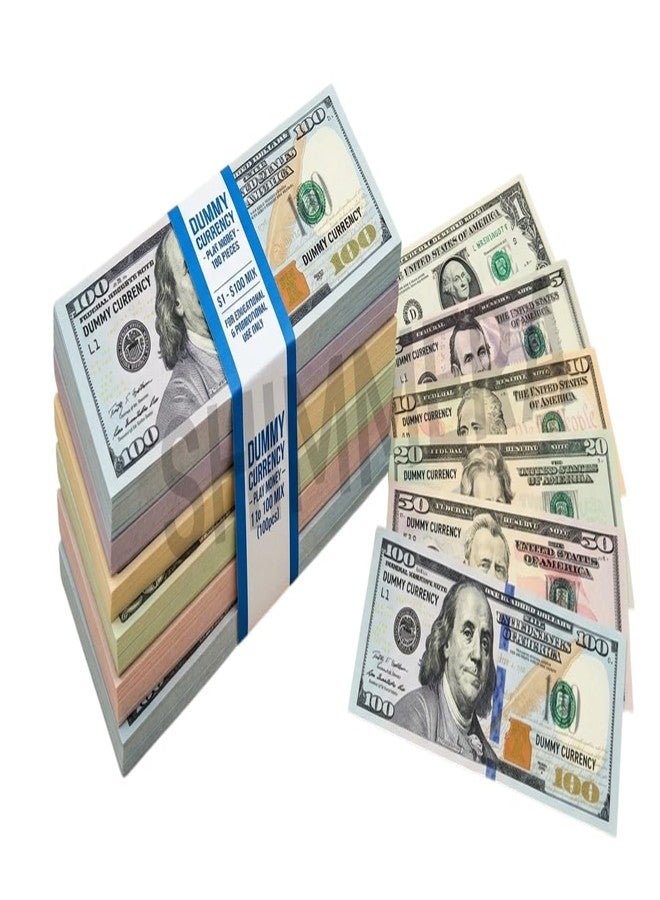 Shimmera Kids Play Dollar Money Set of 700 - Educational Toy Currency Notes for Learning Counting & Money Skills (1-100 Denomination) - Image 1