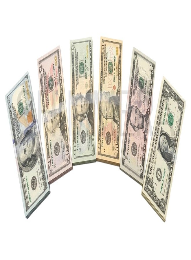 Shimmera Kids Play Dollar Money Set of 700 - Educational Toy Currency Notes for Learning Counting & Money Skills (1-100 Denomination) - Image 2