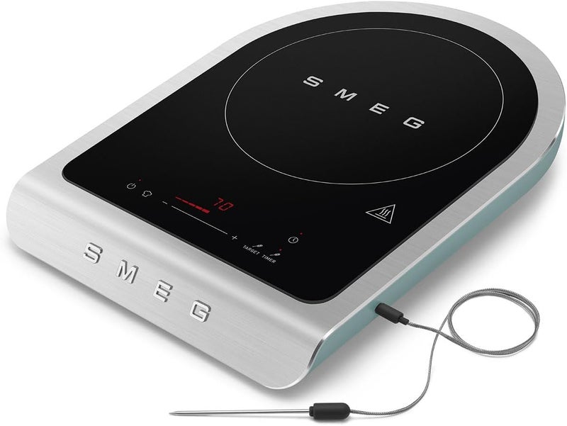 SMEG Portable Induction Hob PIC01EGMUK – Compact Single Burner, 10 Power Levels, Modern Italian Design, Easy-to-Clean, Energy-Efficient, Emerald Gold 2100 W PIC01EGMUK Emerald Green - Image 4