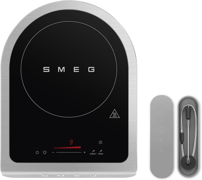 SMEG Portable Induction Hob PIC01EGMUK – Compact Single Burner, 10 Power Levels, Modern Italian Design, Easy-to-Clean, Energy-Efficient, Emerald Gold 2100 W PIC01EGMUK Emerald Green - Image 1