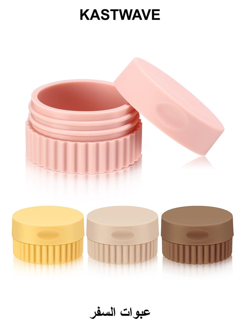 KASTWAVE Travel Containers for Toiletries, 20 ml Silicone Cream Jars with Lid, Leak Proof Travel Accessories, Travel Storage for DIY Making Cosmetic Body Hand Skin Cream Bottles (4 Pcs, 0.68 oz) - Image 1