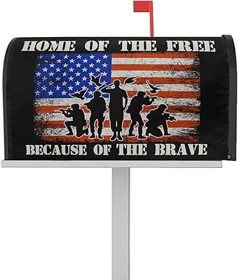 AMZRicher AMZRicher Patriotic Memorial Day Mailbox Covers Magnetic Standard Size, American Stripes Stars Freedom Flag Post Box  - Image 1