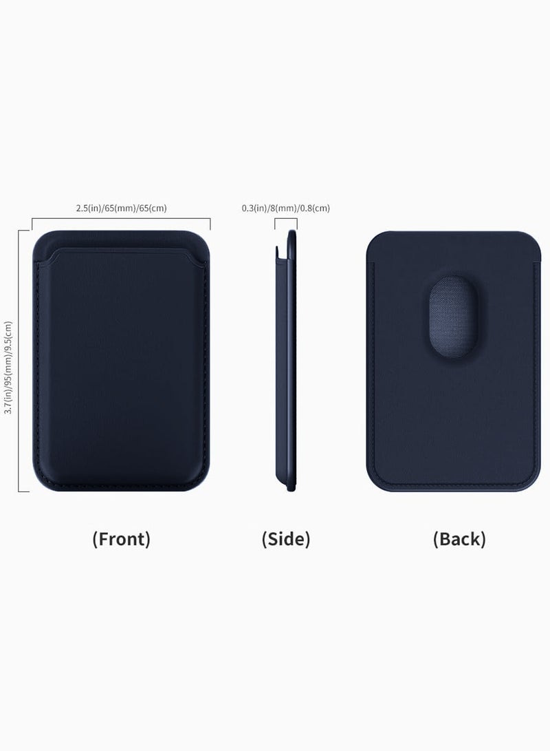 Wtech Apple iPhone 17 16 15 14 13 12 Series Magnetic Card Wallet, Premium Vegan Leather Phone Wallet for MagSafe 3-Card Holder Compatible (MCHPSN) - Navy Blue - Image 4