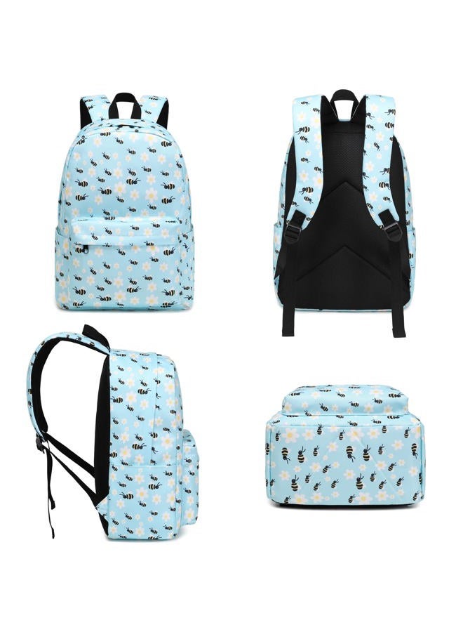 Kouxunt Girls School Backpacks for Kids Teens, 3-in-1 School Bag Bookbags Set with Lunch Bag Pencil Case, Bee, L, Schoolbag Set - Image 5