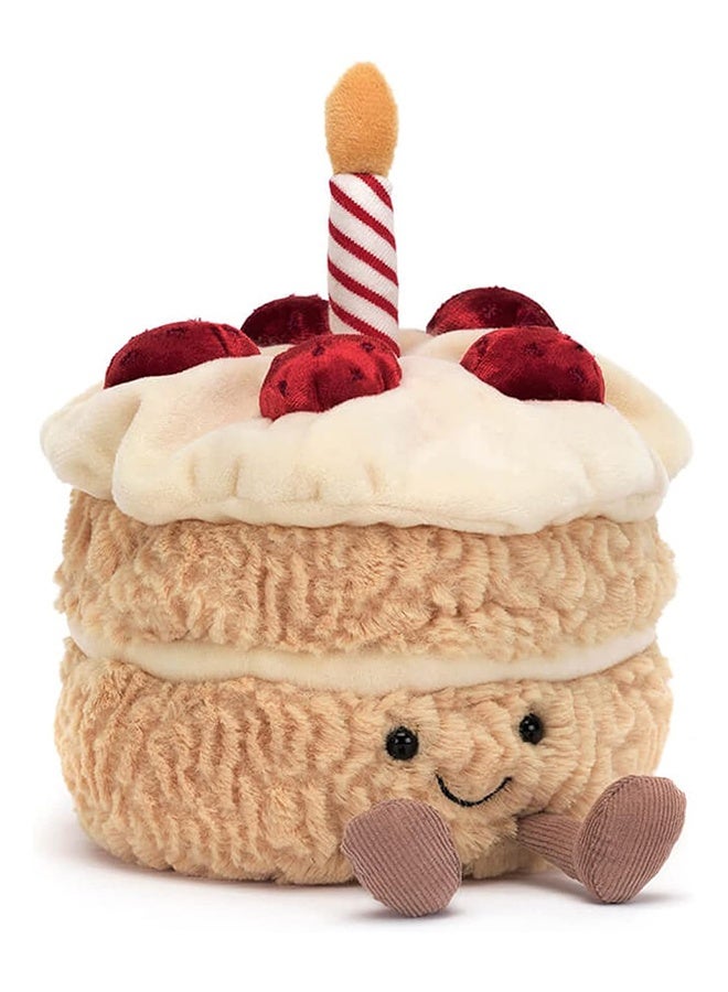 ثمانية فيبيهاوس دمية محشوة لعبة كعكة محشوة، هدية عيد ميلاد لطيفة، لعبة محشوة ناعمة، 28 سم كعكة فراولة مبتسمة مع دمية شمعة لتزيين عيد الميلاد، أفضل هدية للأطفال والفتيات - Image 1