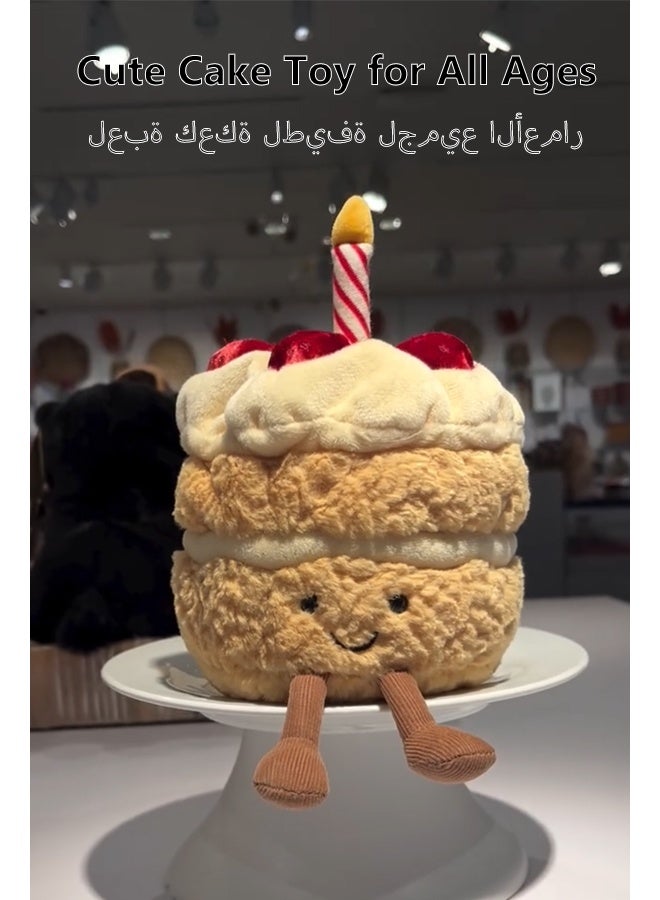 ثمانية فيبيهاوس دمية محشوة لعبة كعكة محشوة، هدية عيد ميلاد لطيفة، لعبة محشوة ناعمة، 28 سم كعكة فراولة مبتسمة مع دمية شمعة لتزيين عيد الميلاد، أفضل هدية للأطفال والفتيات - Image 4