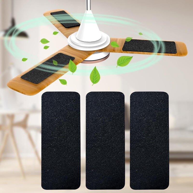 Demiwise Ceiling Fan Filters for Blades, 3Pcs Activated Coconut Shell Carbon Ceiling Fan Air Purifier Pads, Easily Sticks Unscented Air Filters for Common Household Contaminants - Image 1