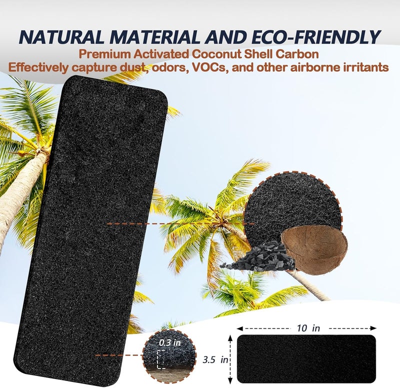 Demiwise Ceiling Fan Filters for Blades, 3Pcs Activated Coconut Shell Carbon Ceiling Fan Air Purifier Pads, Easily Sticks Unscented Air Filters for Common Household Contaminants - Image 3