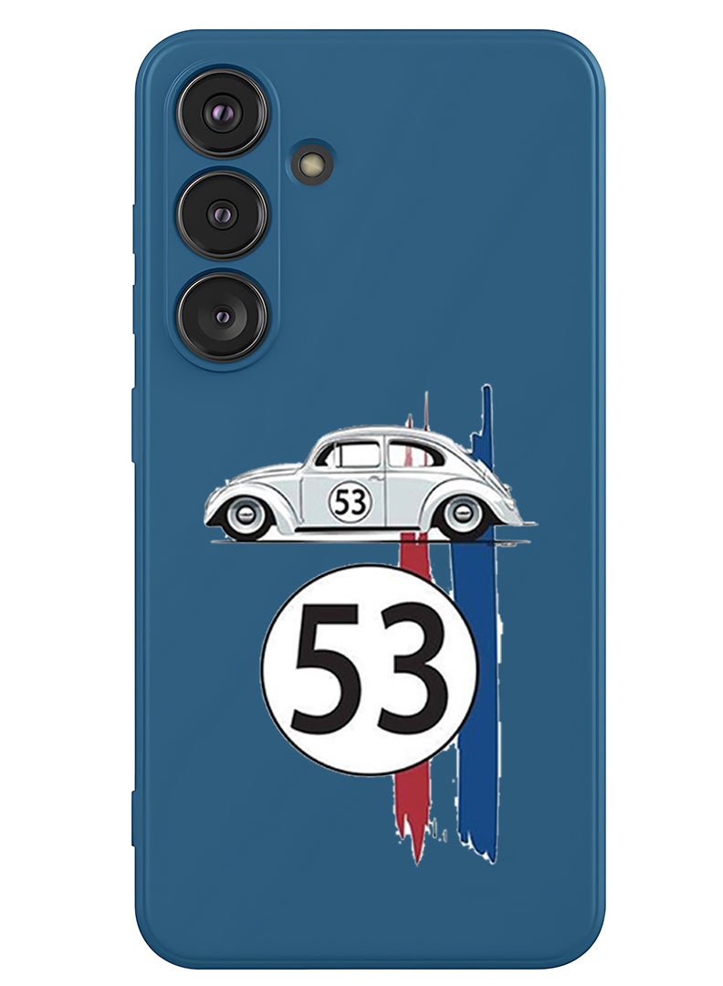 Theodor Protective Slim Fit Case Liquid Silicone Cover with Full Body Protection Anti-Scratch Shockproof Case For Samsung Galaxy S25 Plus (Blue) - Car 53 - Image 1