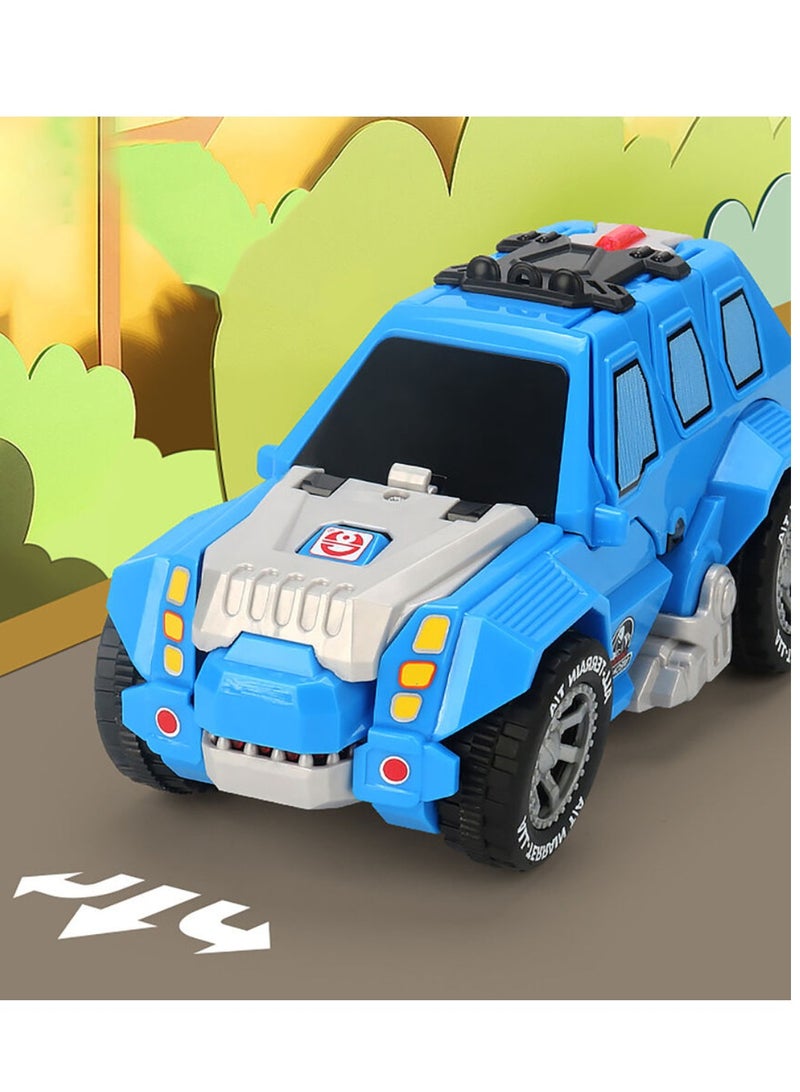 DIGI CORE Transforming Dinosaur Car With LED Light Music And Spray Effect Automatic Transform Dino Spray Electric Car 360-Degree Rotating Universal Induction Spray Light Music Dinosaur Car Toy For Kids - Image 1