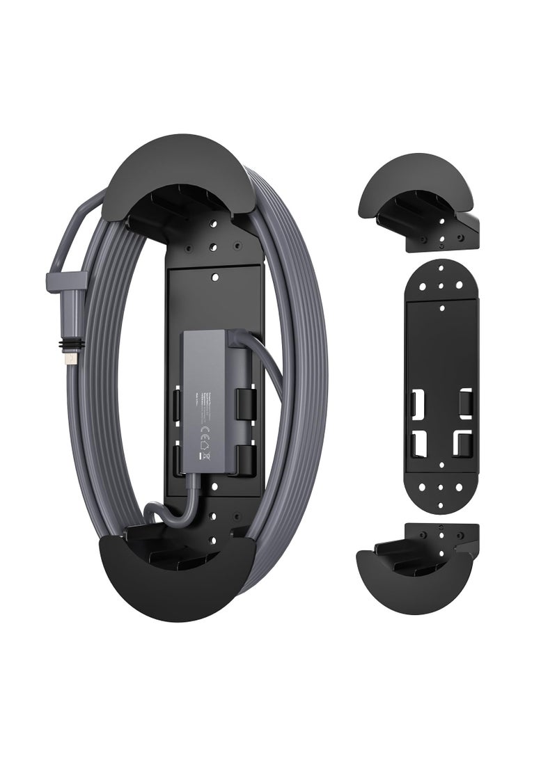 SYOSI Starlink Ethernet Cable Caddy, Starlink Mounting Kit ABS Stability Starlink Gen 3 Cable Management Accessories, Mounting Kit Cable Organizer, for StarLink Cable and Starlink V2 Ethernet Adapter(Black) - Image 1