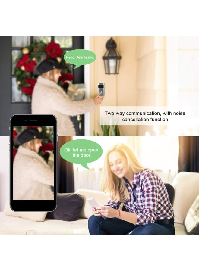 كاميرا جرس باب ذكية - جودة 1080 بكسل HD - صوت ثنائي الاتجاه ورؤية ليلية لمراقبة المنزل - Image 2