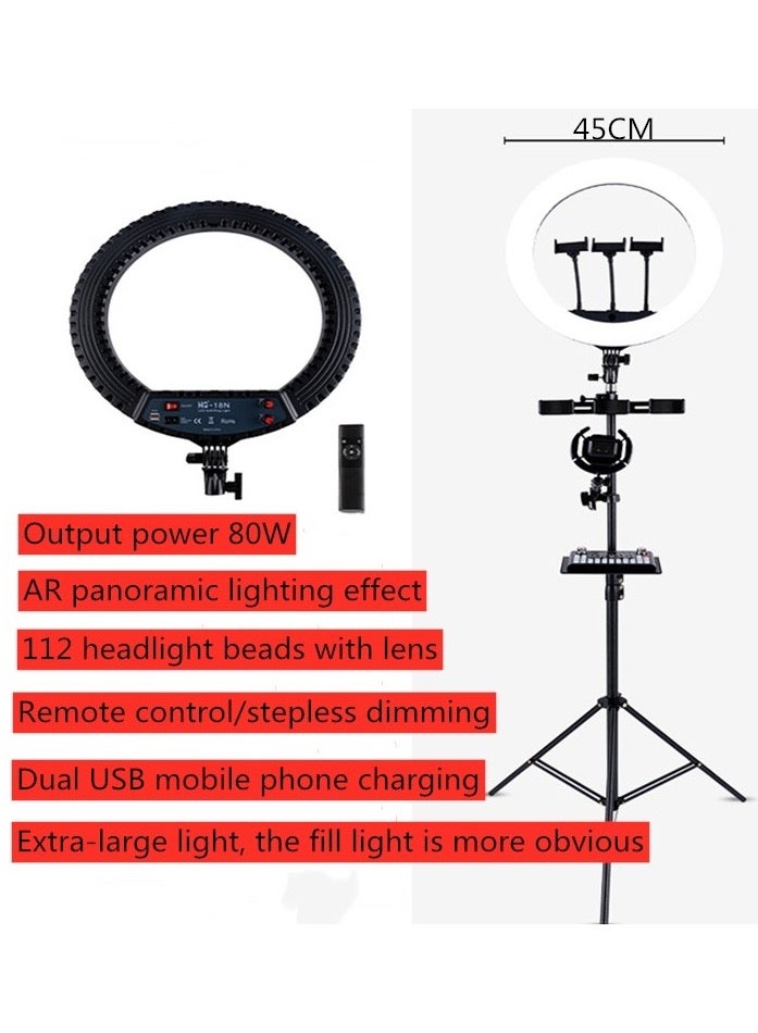 HQ-18N 18 inch 45cm LED Ring Vlogging Photography Video Lights Kits with Remote Control & Phone Clamp & 2.1m Tripod Mount, UK Plug - Image 3