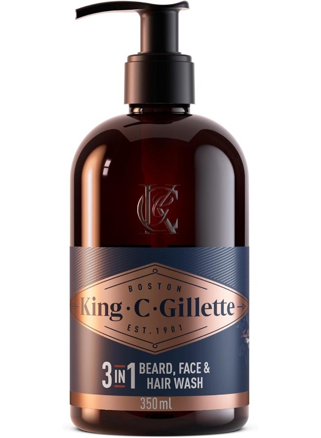 King C. Gillette Beard Wash, Mens Face Wash, 11 Oz, Infused With Argan Oil And Avocado Oil To Cleanse Hair And Skin - Image 1