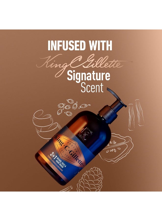 King C. Gillette Beard Wash, Mens Face Wash, 11 Oz, Infused With Argan Oil And Avocado Oil To Cleanse Hair And Skin - Image 4