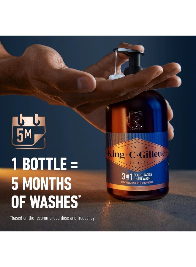 King C. Gillette Beard Wash, Mens Face Wash, 11 Oz, Infused With Argan Oil And Avocado Oil To Cleanse Hair And Skin - Image 5