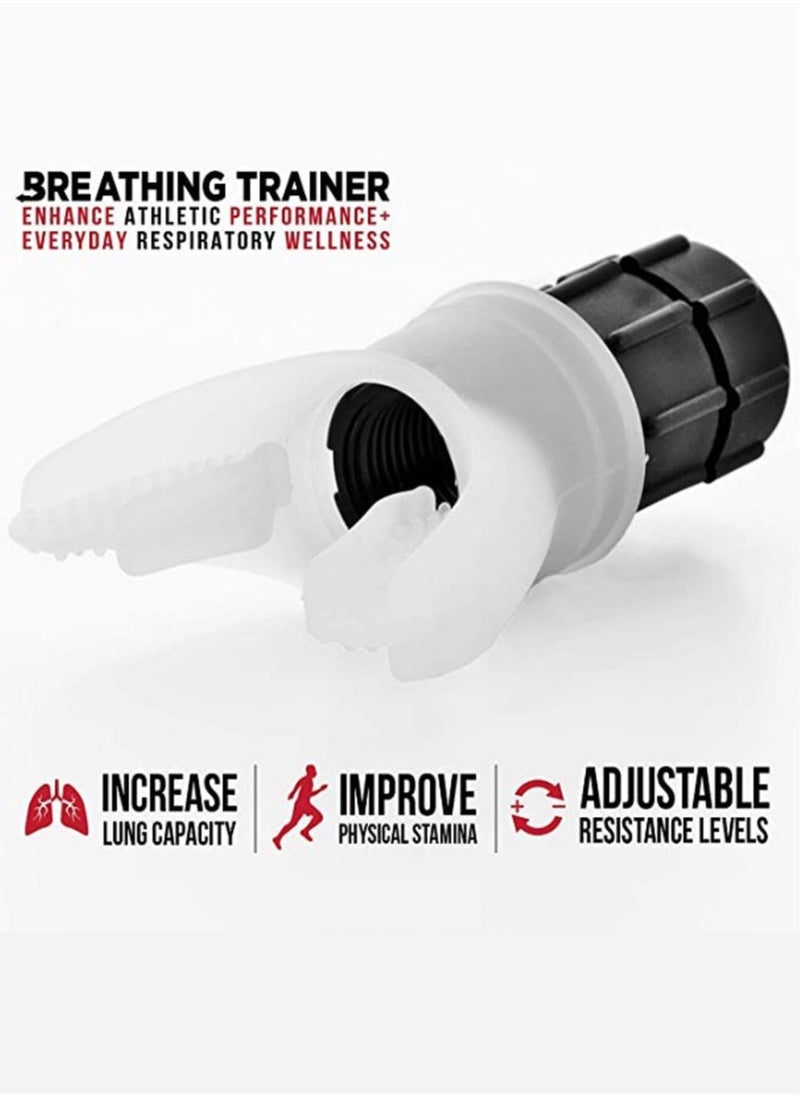 Pulmonary function respiratory trainer, portable and adjustable resistance