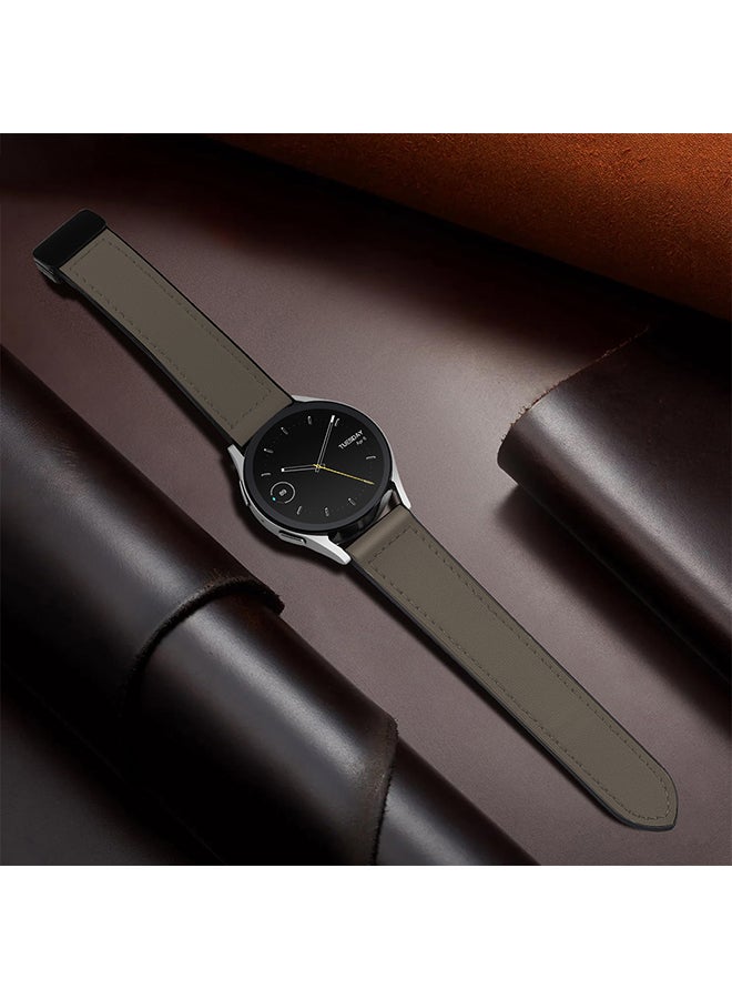 O Ozone Leather Silicone Watch Band for Samsung Galaxy Watch Ultra LTE 47mm / Galaxy Watch 3 45mm 22mm , 22mm Replacement Strap with D-Buckle Wristband- Taupe - Image 4