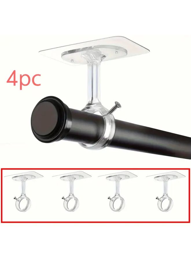 Transparent No Drill Ceiling Curtain Rod Brackets 4pcs Adjustable For 1 2 Inch Diameter Rods - Image 5