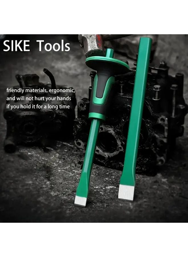 Industrial Grade Forged Steel Chisel with Anti Vibration Handle Sharp Durable Flat Pointed Ends - Image 3