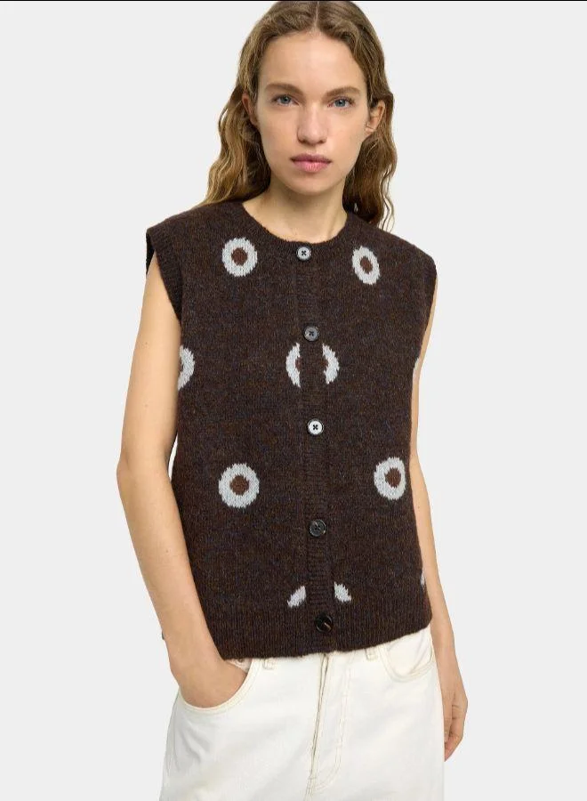 بارفوا سترة جاكارد المنقطة