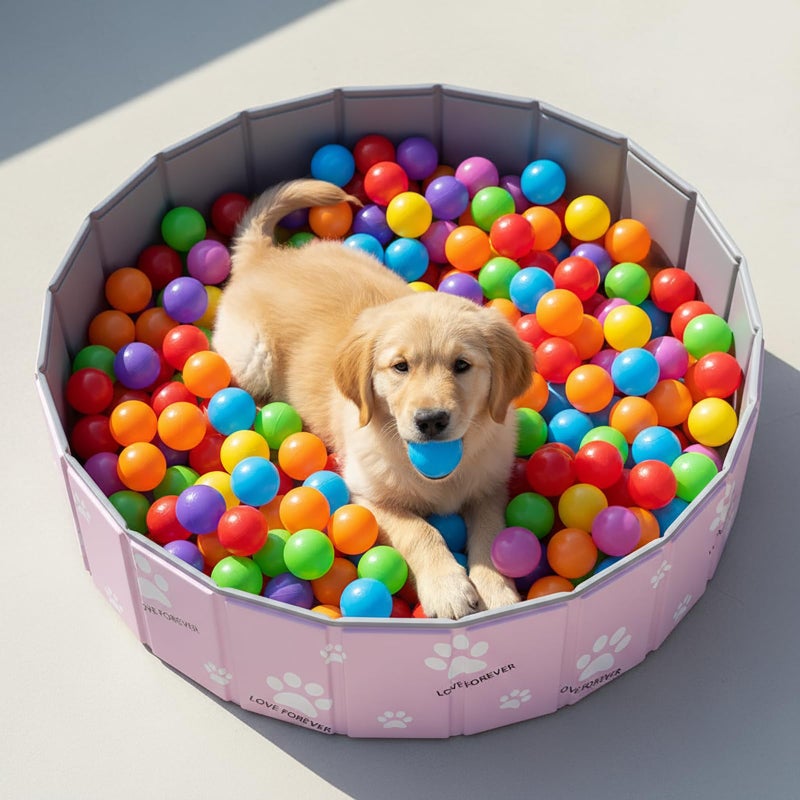 SCLWSS 47in Large Dog Ball Pit â€“ Foldable Pet Playpen Ball Pool for Dogs, Puppies and Cats, Indoor Outdoor Playpen (Balls Not Included) - Image 2