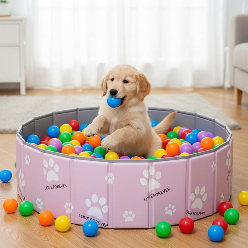 SCLWSS 47in Large Dog Ball Pit â€“ Foldable Pet Playpen Ball Pool for Dogs, Puppies and Cats, Indoor Outdoor Playpen (Balls Not Included) - Image 1