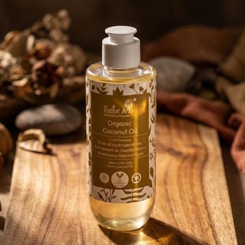 Rustic Art Coconut Oil | For Babies, Kids, Women & Men | Organic & Coldpressed | For Skin & Hair | 200 ml - Image 2