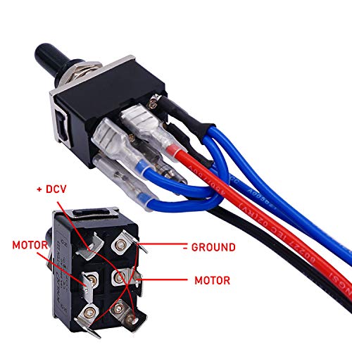 TWTADE Waterproof Momentary Reverse Polarity Switch 12V 10 Amps DC Motor Control 6 Pin 3 Position (ON)/Off/(ON) Metal DPDT Toggle Switch with Waterproof Boot Cap and 21mm Terminal Wires E-TEN-223-DMX - Image 5