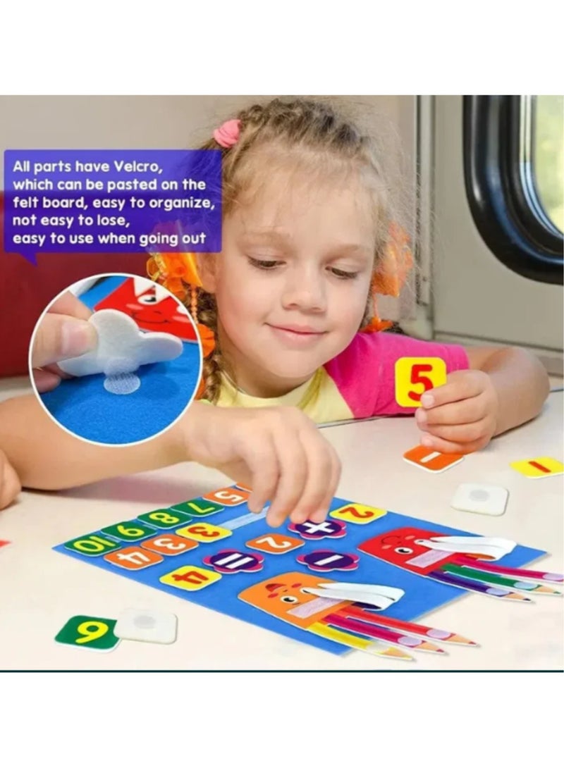 Educational Toy for Kids, Felt Fingers for Teaching Kids Numbers and Math, Felt Board, Preschool Toys, Addition and Subtraction Math Teaching Activity - Image 4
