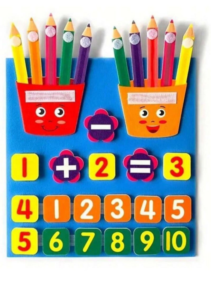 Educational Toy for Kids, Felt Fingers for Teaching Kids Numbers and Math, Felt Board, Preschool Toys, Addition and Subtraction Math Teaching Activity - Image 1