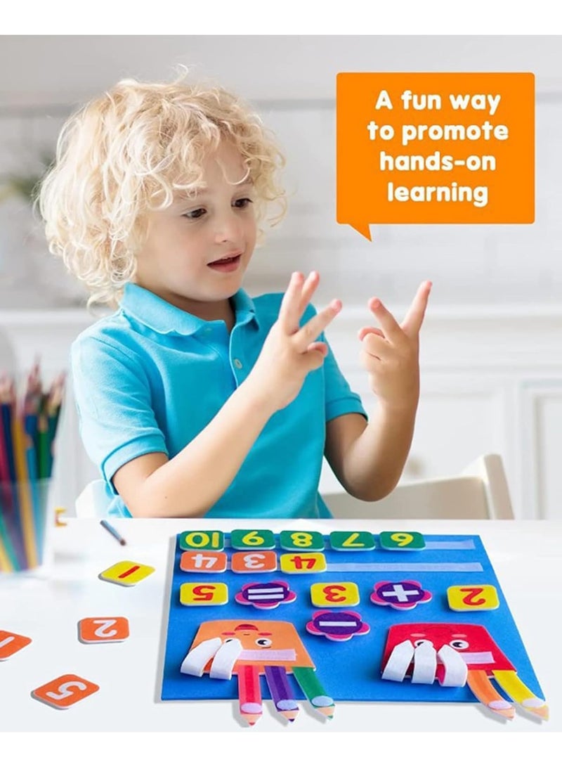 Educational Toy for Kids, Felt Fingers for Teaching Kids Numbers and Math, Felt Board, Preschool Toys, Addition and Subtraction Math Teaching Activity - Image 2