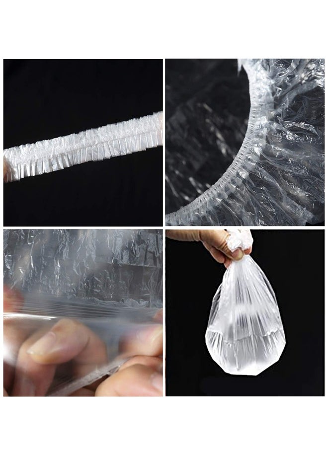 HAWAWA 100PCS Disposable Shower Caps, Larger & Thicker Waterproof Elastic Hair Bath Cap, Clear Plastic Hair Caps for Women Men, Spa, Home Use, Hotel and Hair Salon, Beauty  - Image 3