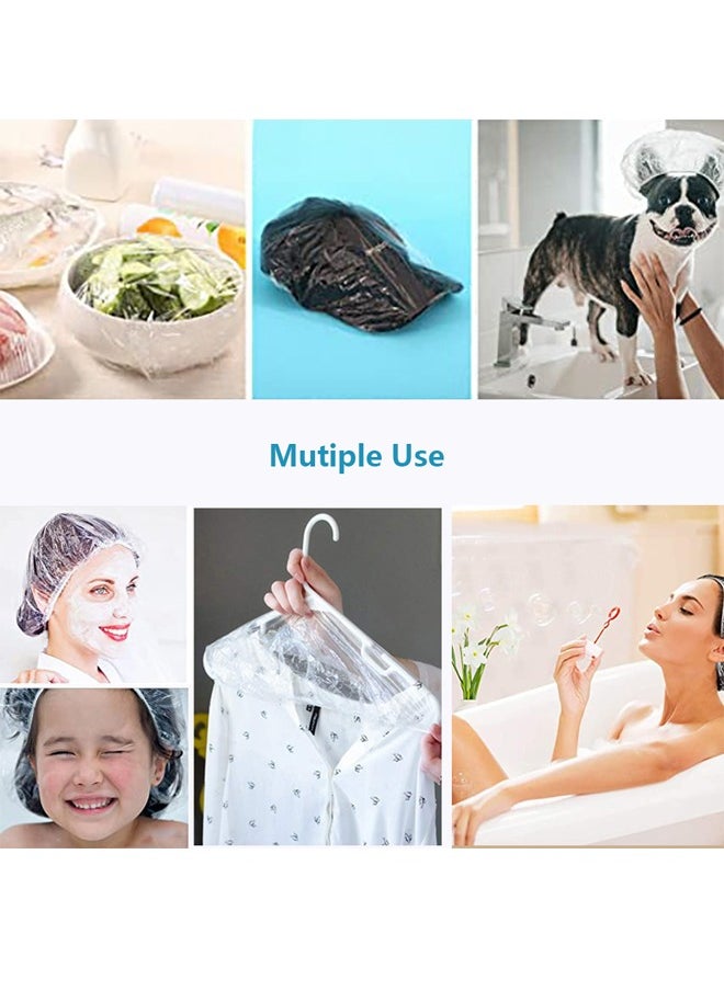 HAWAWA 100PCS Disposable Shower Caps, Larger & Thicker Waterproof Elastic Hair Bath Cap, Clear Plastic Hair Caps for Women Men, Spa, Home Use, Hotel and Hair Salon, Beauty  - Image 4