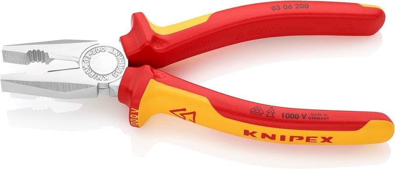 KNIPEX VDE Combination Pliers 200mm with Multi-Component Handle - Image 2