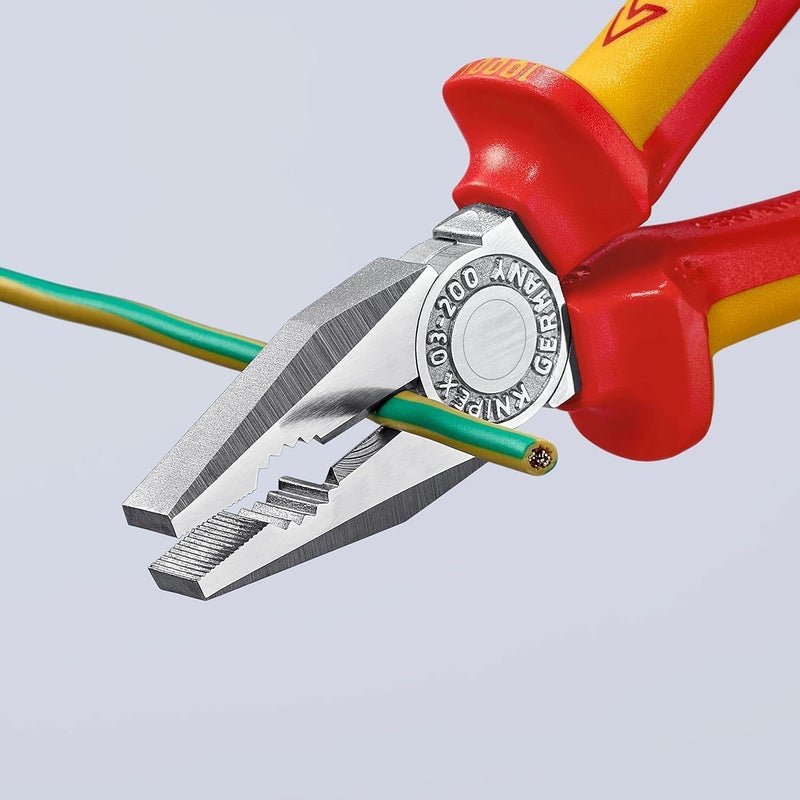 KNIPEX VDE Combination Pliers 200mm with Multi-Component Handle - Image 5