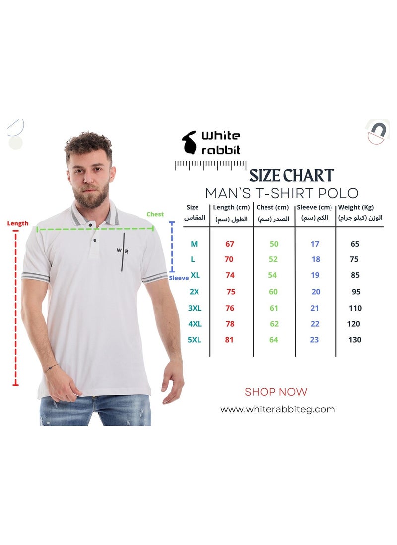 WHITE RABBIT - Double Buttoned Short Sleeves Pique Black Polo Shirt - Image 1