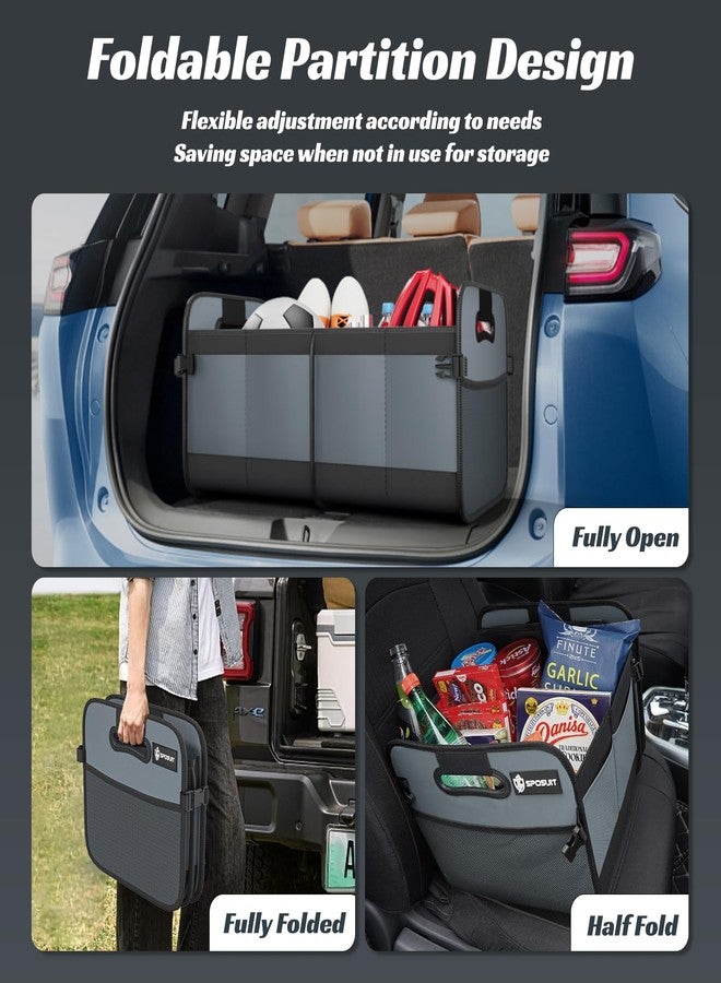 Sposuit Trunk Organizer for Car - 70L Collapsible Trunk Storage with 11 Pockets & Reinforced Handles, SUV Trunk Organizers for Grocery Cargo(Grey) - Image 4