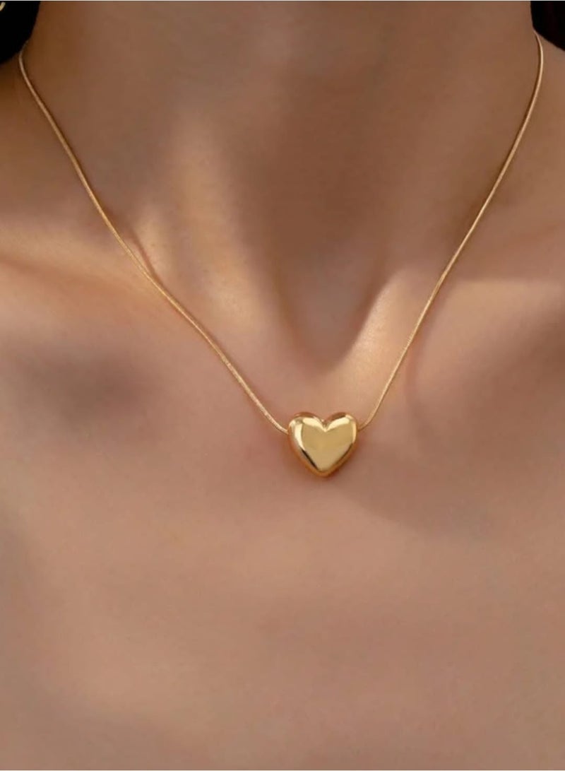 Luxuria Heart-shaped pendant made of stainless steel, plated with 18-karat gold. - Image 1