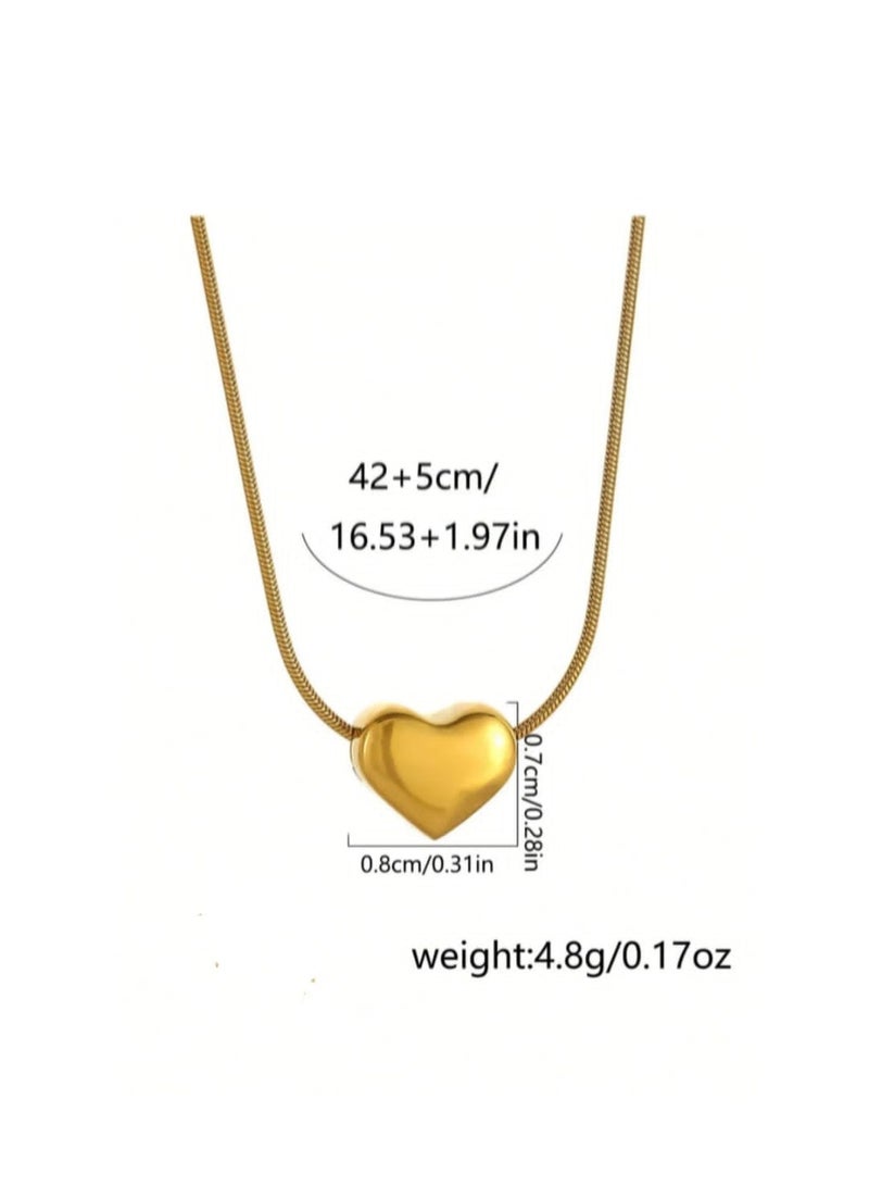 Luxuria Heart-shaped pendant made of stainless steel, plated with 18-karat gold. - Image 3