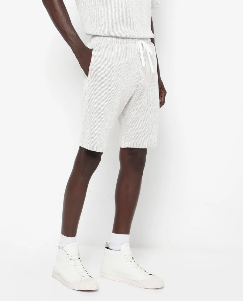Rare Rabbit Men's Self Stripe Textured Shorts