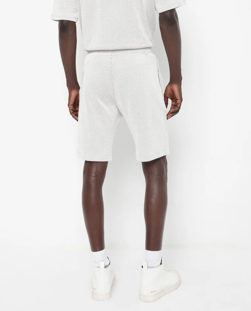 Rare Rabbit Men's Self Stripe Textured Shorts