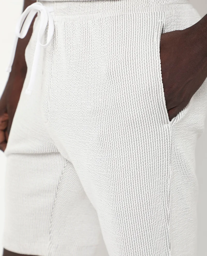 Rare Rabbit Men's Self Stripe Textured Shorts