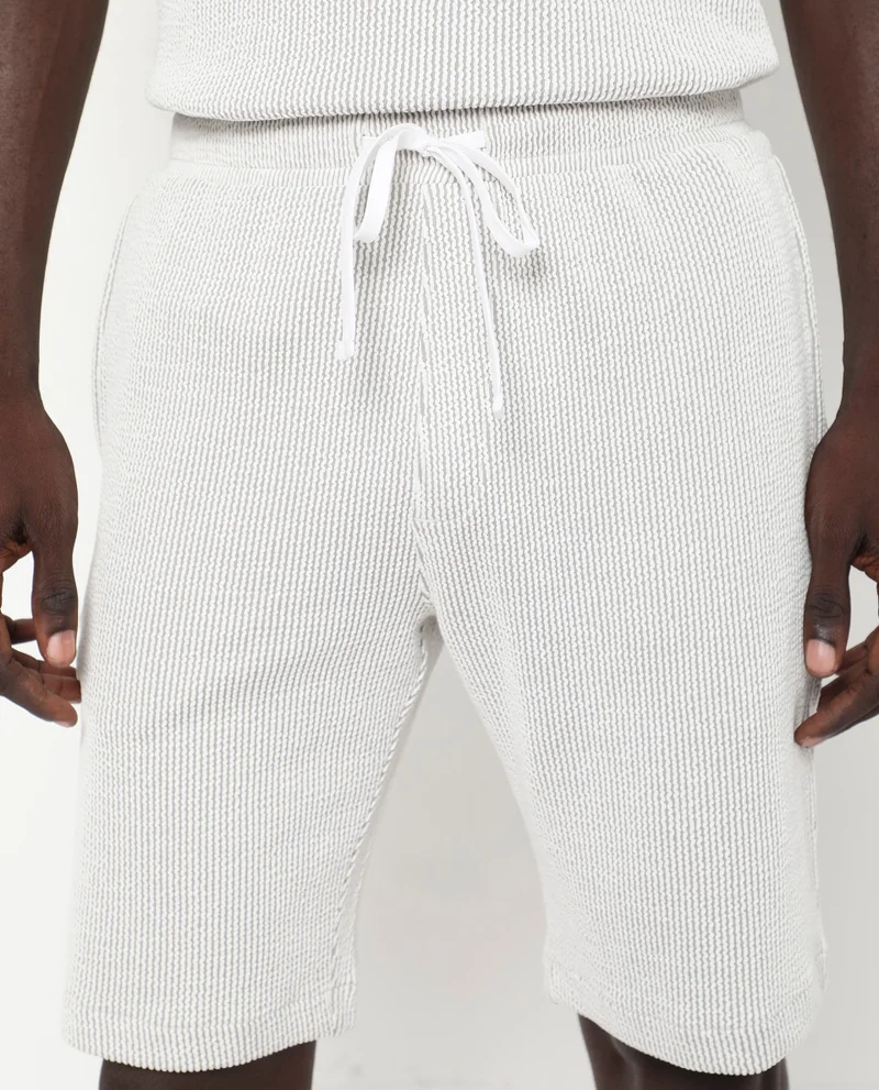 Rare Rabbit Men's Self Stripe Textured Shorts