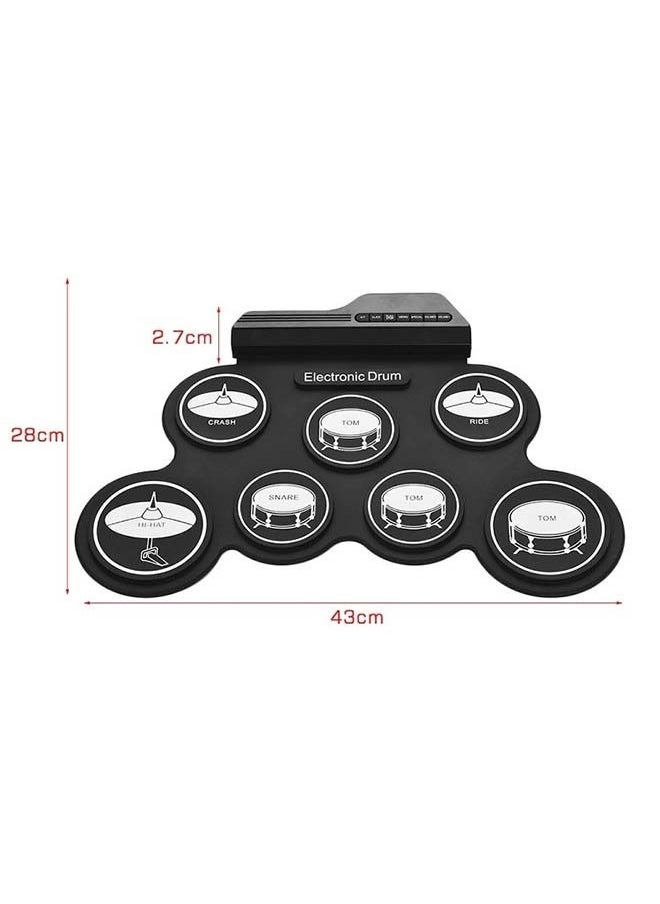 IWORD - iWord Nuoai Roll-Up USB Electronic Drum Kit: Portable Silicone Drum Set for Practicing Jazz Drums - Image 1