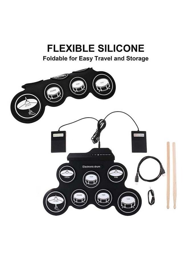 IWORD - iWord Nuoai Roll-Up USB Electronic Drum Kit: Portable Silicone Drum Set for Practicing Jazz Drums - Image 1